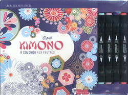 Esprit kimono à colorier aux feutres
