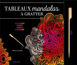 Tableaux mandalas à gratter - 6 illustrations apaisantes à gratter et à colorier