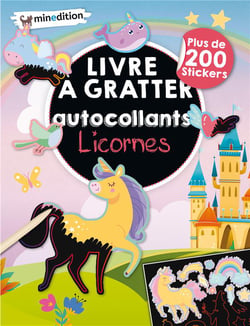 Livre à gratter - autocollants - licornes