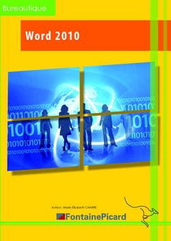 Word 2010 - découverte et initiation - livre de l'élève