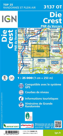 3137OT - Die, Crest, PNR du Vercors (6e édition)
