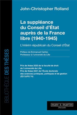 La suppléance du Conseil d'État auprès de la France libre (1940-1945) : L'intérim républicain du Conseil d'État