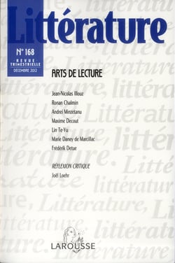 Littérature n° 168 (4/2012) Arts de lecture