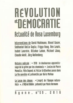 REVUE AGONE n.57 : révolution et démocratie - actualité de Rosa Luxemburg