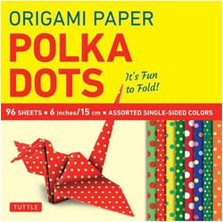 Origami paper : polka dots, 96 sheets, 6 inches, 15 cm