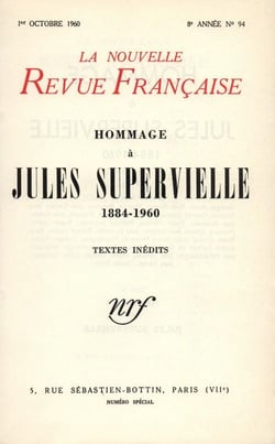La nouvelle revue francaise t.94 - hommage à jules supervieille - 1884-1960