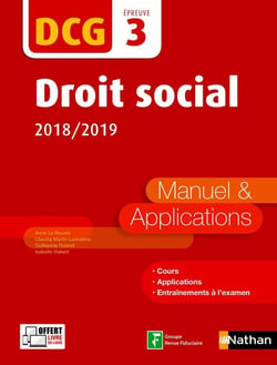 DCG - droit social - épreuve 3 - manuel & applications (édition 2018/2019)