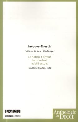 La notion d'erreur dans le droit positif actuel