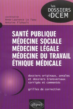 Santé publique, médecine sociale, médecine légale, médecine du travail, éthique médicale