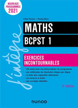 Maths exercices incontournables BCPST 1 - 3e éd.