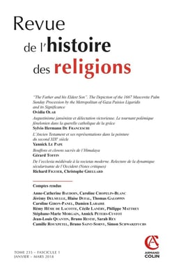 Revue de l'histoire des religions : 1/2018