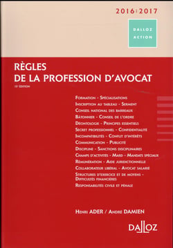 REGLES DE LA PROFESSION D'AVOCAT 2016/2017