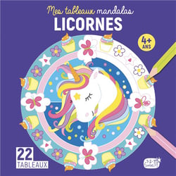 Mes tableaux mandalas - licornes - 22 tableaux