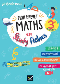 Prépabrevet : Mon brevet Maths en studyfiches - 3e - 55 fiches très visuelles pour préparer l'épreuve (édition 2025)