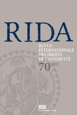 RIDA, n° 70/2023 : Revue internationale des droits de l'Antiquité