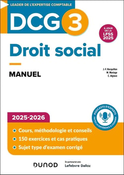 DCG 3 : Droit social - Manuel (édition 2025/2026)