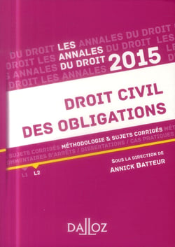 ANNALES DROIT CIVIL DES OBLIGATIONS 2015