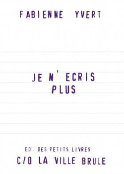 Je n'écris plus