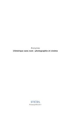 L'amérique sans nom : photographie et cinéma