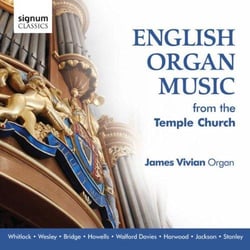 Musique anglaise pour orgue de l'Eglise du Temple / James Vivian