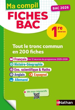 Ma compil fiches bac : Tout le tronc commun en 200 fiches - 1re (édition 2025/2026)