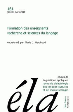 REVUE ELA n.161 : formation des enseignants, recherche et sciences du langage