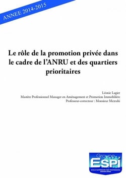 Le rôle de la promotion privée dans le cadre de l'anru et des quartiers prioritaires