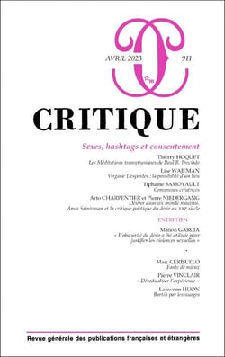 Revue Critique n.911 : Sexes, hashtags et consentement