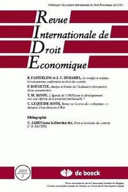Revue internationale de droit économique n.2009/2 : 2009/2