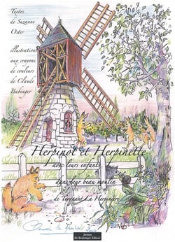 Herpinot et Herpinette avec leurs enfants dans le beau moulin de Turquant la Herpinière
