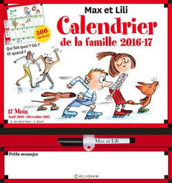 Max et Lili : calendrier de la famille (édition 2016/2017)