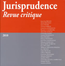 JURISPRUDENCE - REVUE CRITIQUE 2010