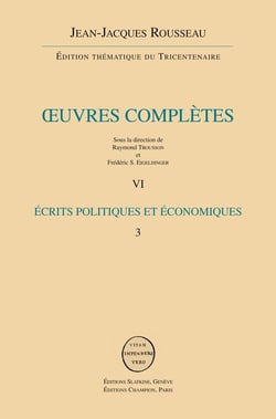 Oeuvres complètes t.6 - écrits politiques et économiques t.3