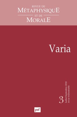Revue de métaphysique et de morale n.2018/3 (édition 2018)