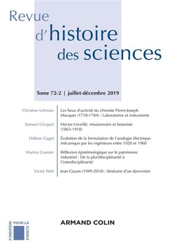 Revue d'histoire des sciences 2/2019 Varia
