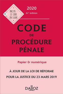 Code de procédure pénale (édition 2020)