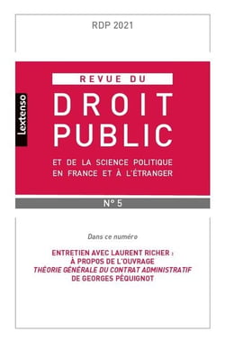 Revue du droit public et de la science politique en France et à l'étranger n.5 : septembre-octobre 2021