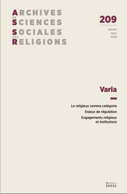 Archives de sciences sociales des religions n.209 : Varia
