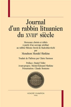 Journal d'un rabbin lituanien du xviiie siècle