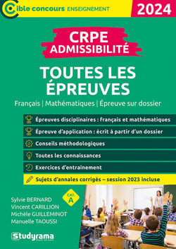 CRPE admissibilité toutes les épreuves concours 2023-2024 - inclus sujets 2023