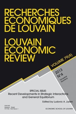 Revue recherches économiques de Louvain n.79/4