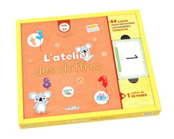 L'Atelier des chiffres -  MS-GS : 64 cartes et 1 cahier d'exercices  réutilisable pour faire ses premiers pas vers les mathématiques