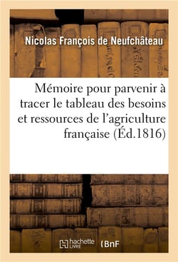 Memoire pour parvenir a tracer le tableau des besoins et des ressources de l'agriculture francaise