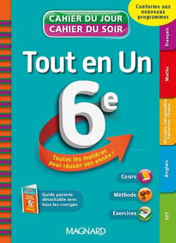 Cahiers du jour/ soir - tout en un - 6ème