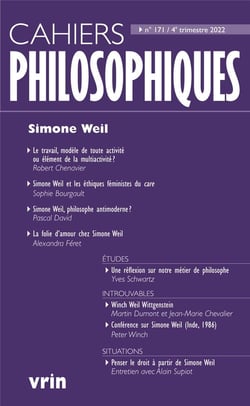 Cahiers philosophiques n.171 : Simone Weil
