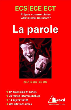 La parole - ECS, ECE, ECT - prépas commerciales - culture générale concours 2017