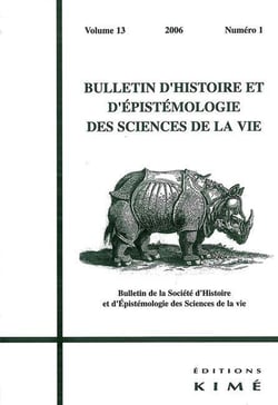 BULLETIN D'HISTOIRE ET D'EPISTEMOLOGIE DES SCIENCES DE LA VIE n.13