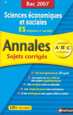 Sciences économiques et sociales - terminale es - obl et spé (édition 2007)