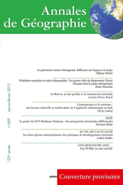Annales de Géographie n° 689 (1/2013)
