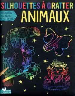 Silhouettes à gratter Animaux - pochette avec accessoires